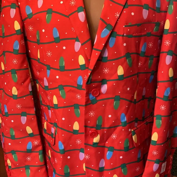 Opposuits Red Christmas Blazer Suit Jacket Men NEW Large - Picture 4 of 9